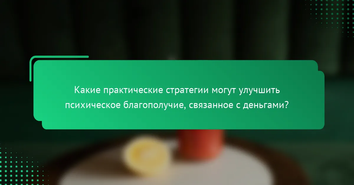 Какие практические стратегии могут улучшить психическое благополучие, связанное с деньгами?