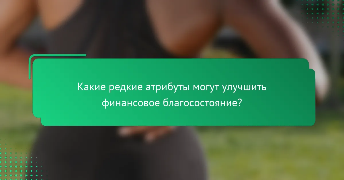 Какие редкие атрибуты могут улучшить финансовое благосостояние?