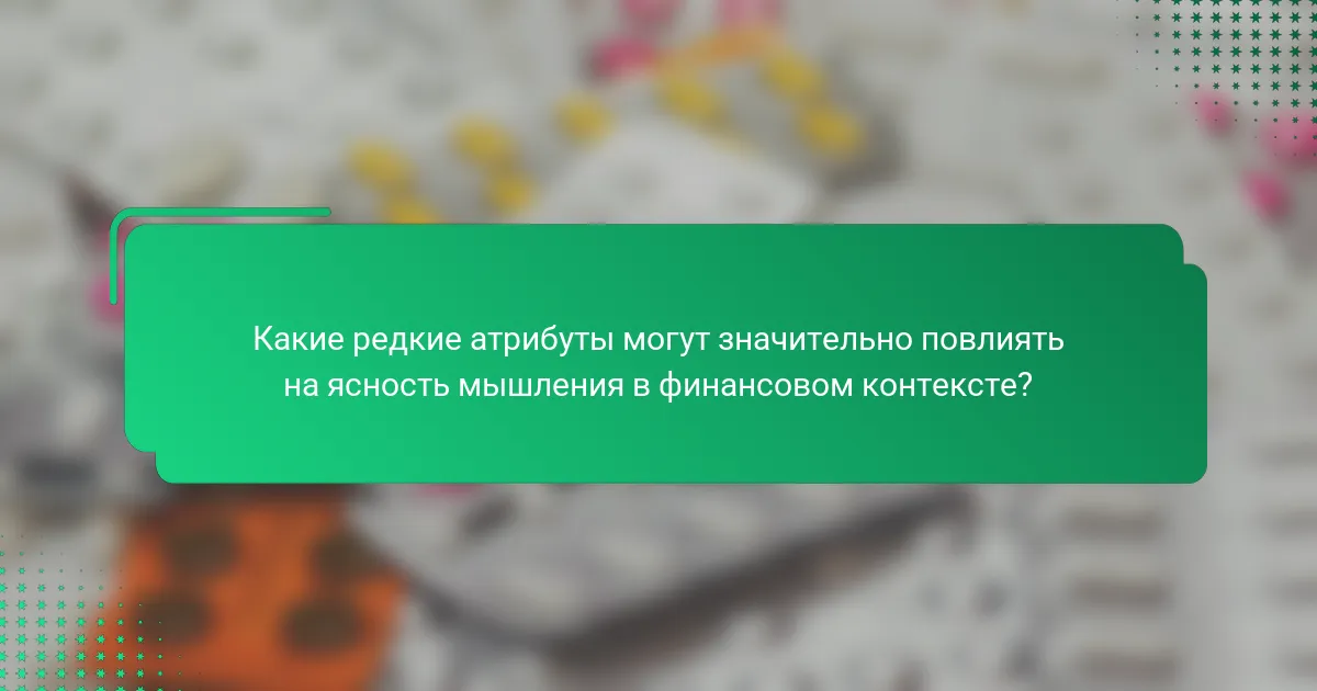 Какие редкие атрибуты могут значительно повлиять на ясность мышления в финансовом контексте?
