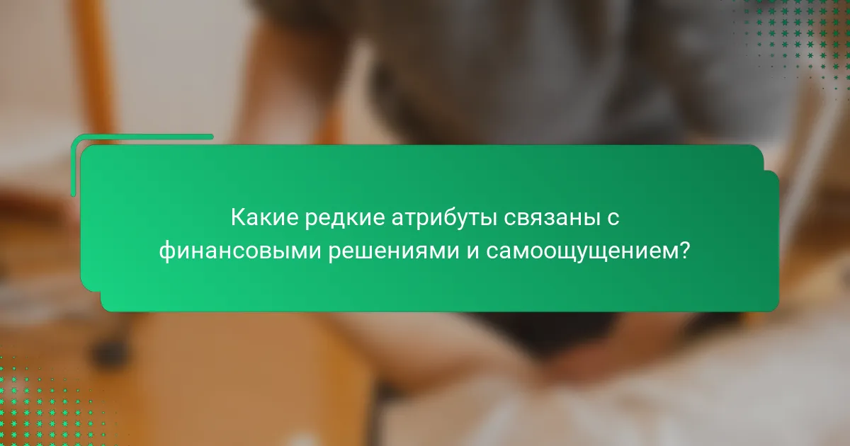 Какие редкие атрибуты связаны с финансовыми решениями и самоощущением?