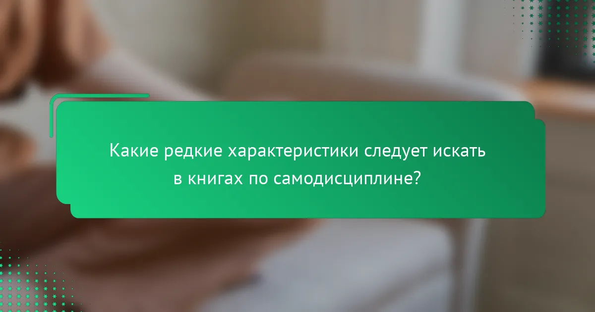 Какие редкие характеристики следует искать в книгах по самодисциплине?