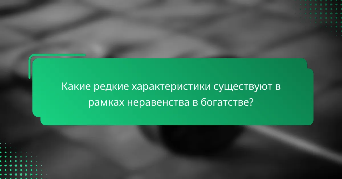 Какие редкие характеристики существуют в рамках неравенства в богатстве?