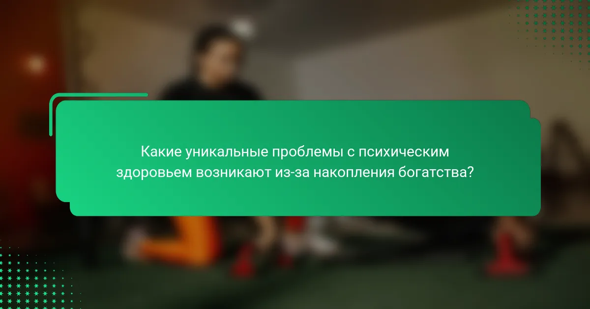 Какие уникальные проблемы с психическим здоровьем возникают из-за накопления богатства?