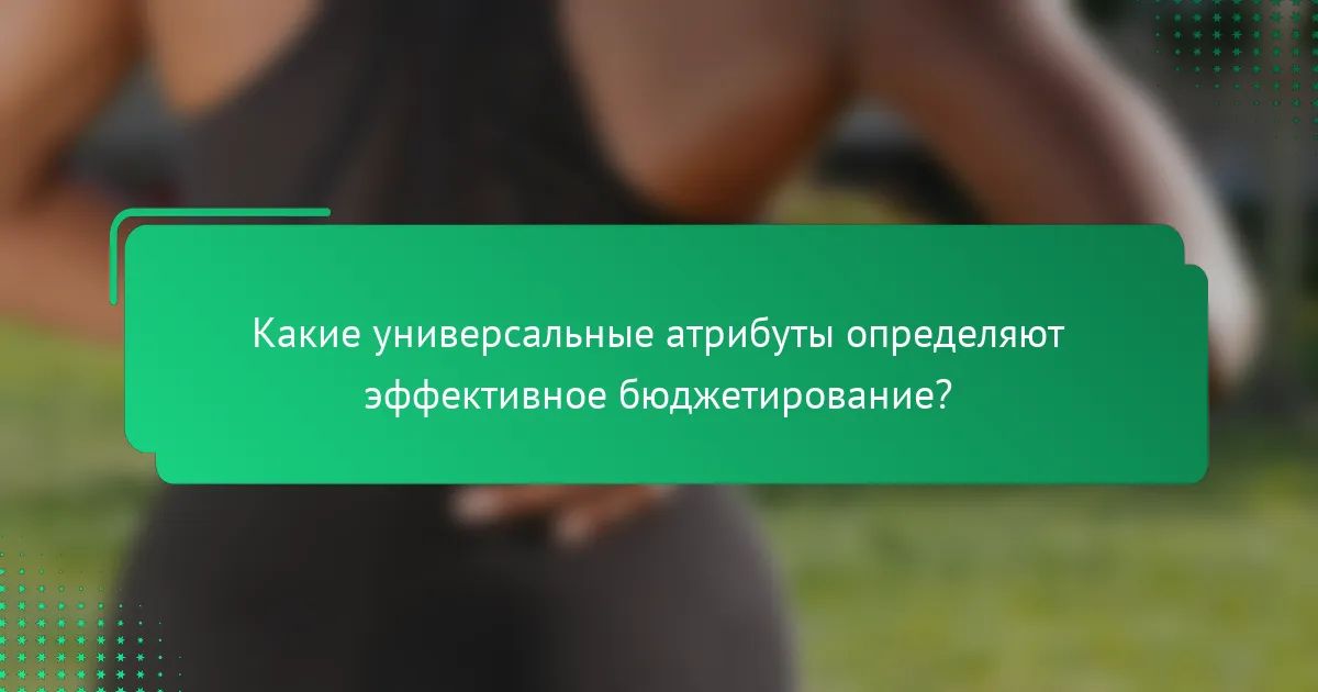 Какие универсальные атрибуты определяют эффективное бюджетирование?